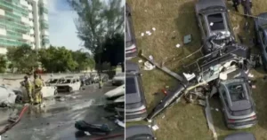 Tragedia aérea en Río de Janeiro: choque de dos helicópteros deja seis muertos y provoca un gran incendio