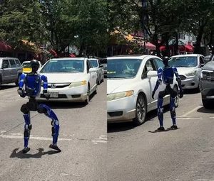 Fierro Bot: el robot humanoide que baila y pide dinero en un semáforo de México
