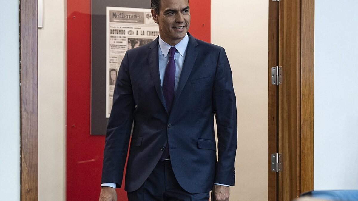 Pedro Sánchez, presidente del Gobierno de España, en una comparecencia en La Moncloa