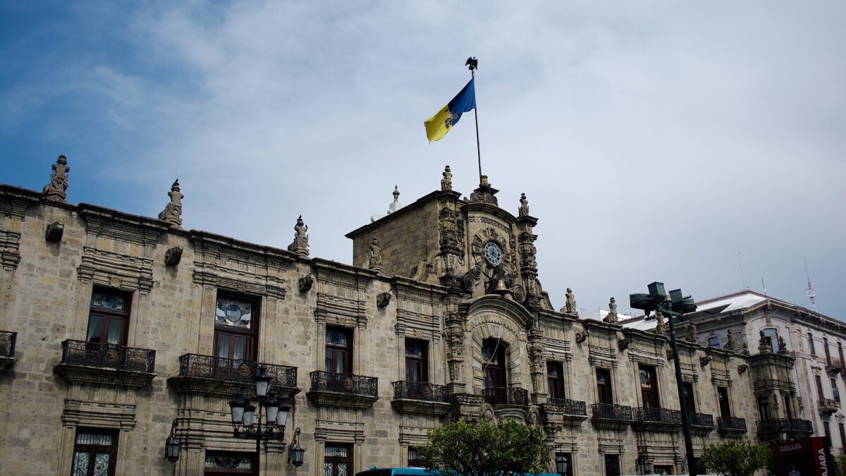 Fachada del Palacio de Gobierno de Jalisco, en el centro de Guadalajara
